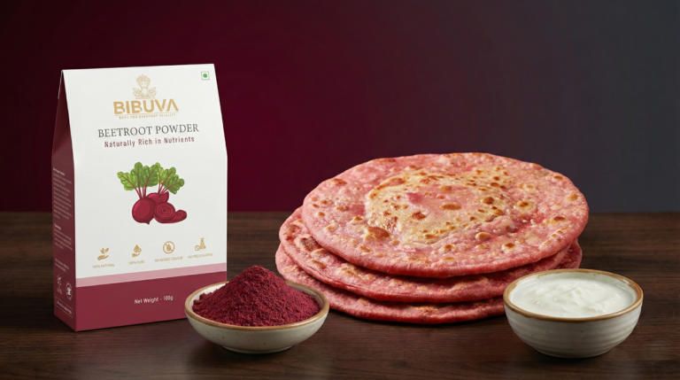 Beetroot Powder Paratha Recipe | Healthy Pink Roti | BIBUVA